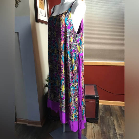 🏇Lane Bryant Colorful Paisley Dress with Purple Accents - Picture 7 of 10